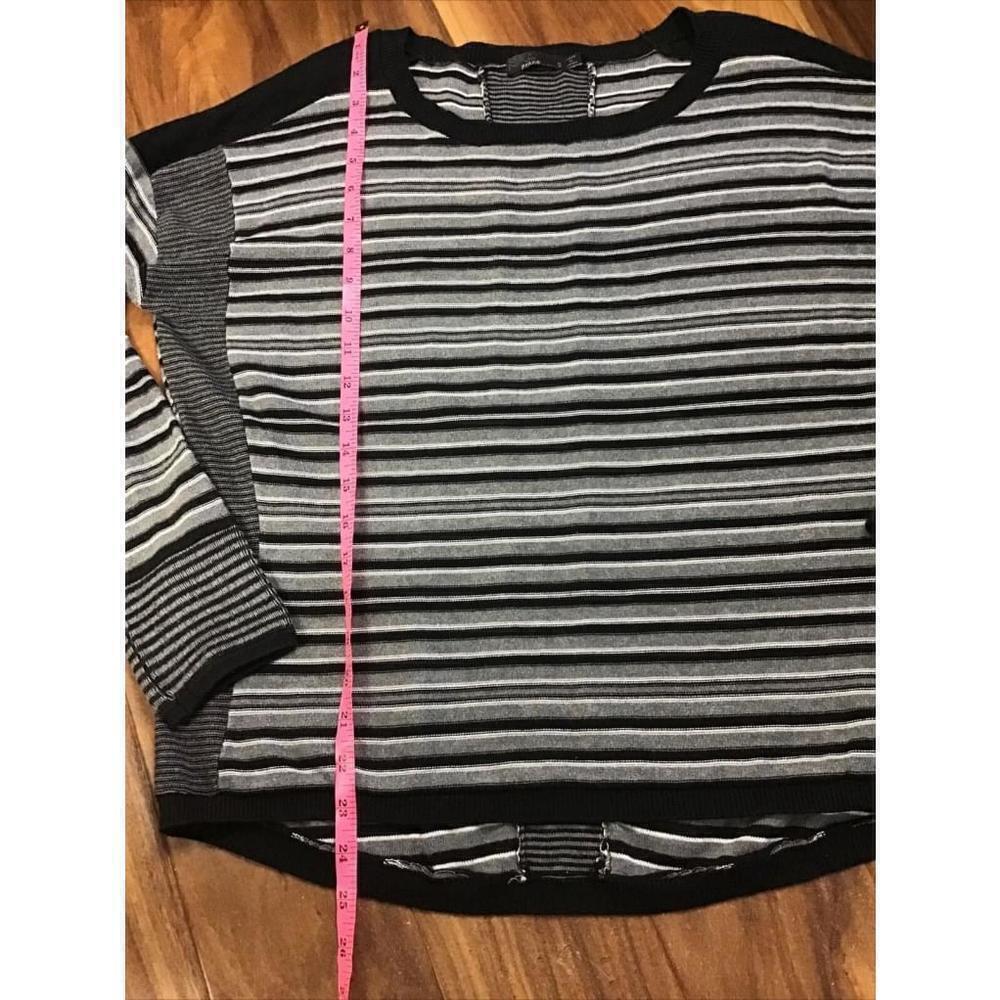 Prana Womens Small Mixed Stripe Long Sleeve Pullover Sweater Black Gray - Picture 5 of 7